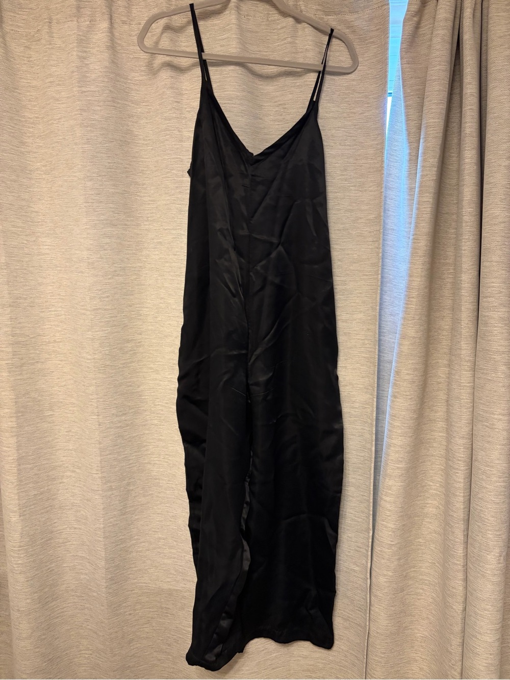 Athleta Black Slip Jumpsuit with Spaghetti Straps